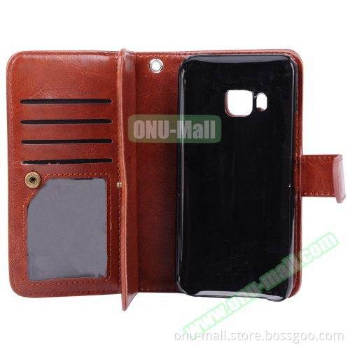 New 9 cards slots Crazy Horse Texture Flip Leather case for HTC One M9 case